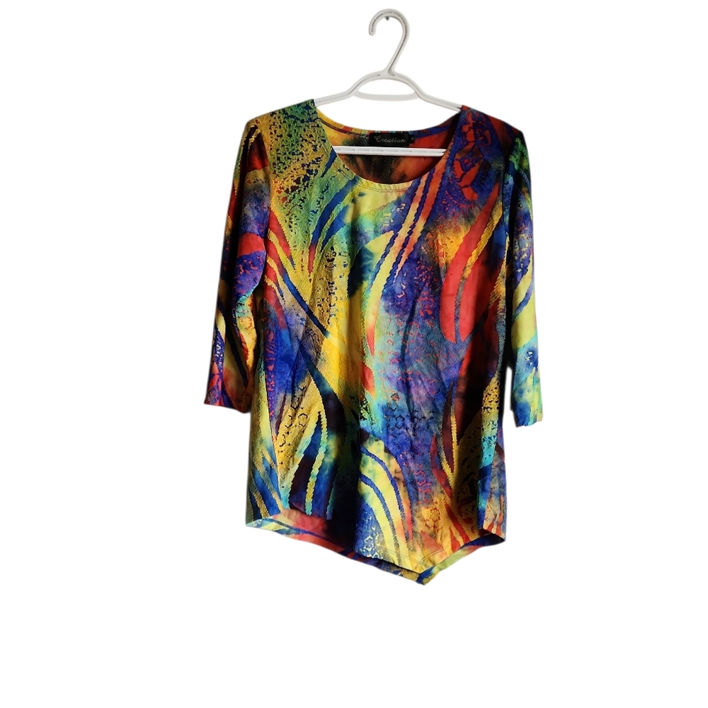 Last Day May 10 Creation Small Vibrant Multicolor Abstract Top